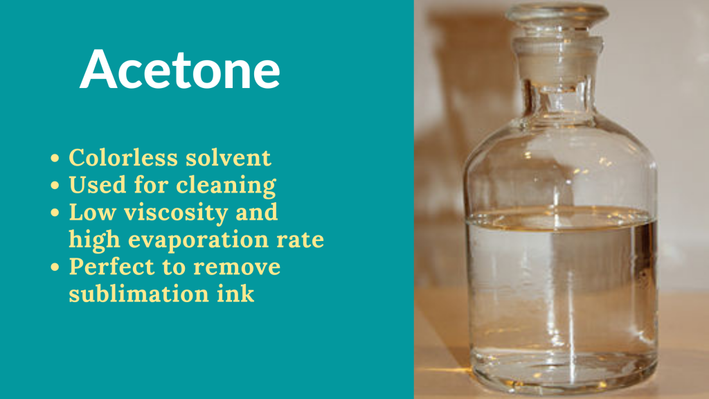 acetone removes sublimation ink