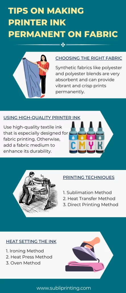 tips to make printer ink permanent on fabric