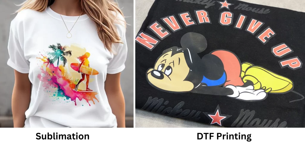 dye sublimation vs dtf printing