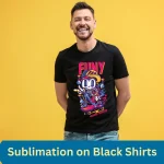sublimation on black shirt