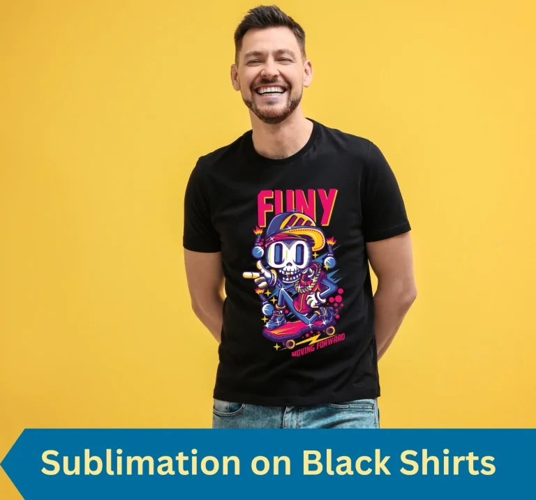 sublimation on black shirt